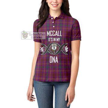 McCall (Caithness) Tartan Women's Polo Shirt with Family Crest DNA In Me Style Women - Tartan Vibes Clothing