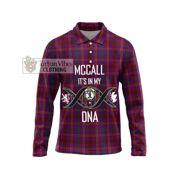 McCall (Caithness) Tartan Long Sleeve Polo Shirt with Family Crest DNA In Me Style Unisex - Tartan Vibes Clothing