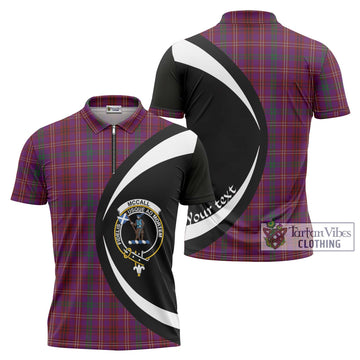 McCall (Caithness) Tartan Zipper Polo Shirt with Family Crest Circle Style Unisex - Tartan Vibes Clothing
