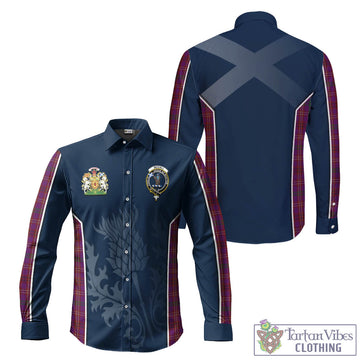 McCall (Caithness) Tartan Long Sleeve Button Up Shirt with Family Crest and Scottish Thistle Vibes Sport Style Men's Shirt - Tartan Vibes Clothing