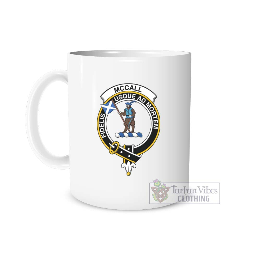 McCall (Caithness) Family Crest Ceramic Mug White - 2D-tartanvibesclothing
