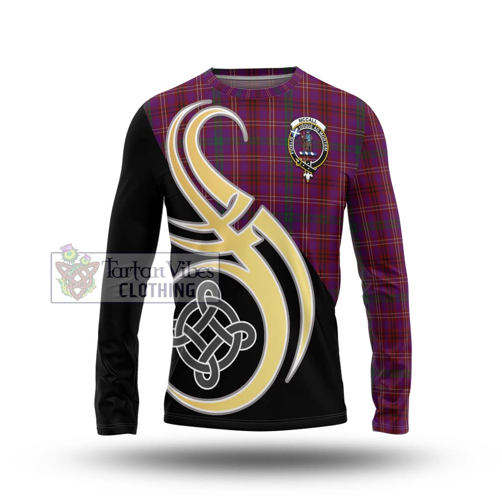 McCall (Caithness) Tartan Long Sleeve T-Shirt with Family Crest and Celtic Symbol Style Unisex - Tartan Vibes Clothing