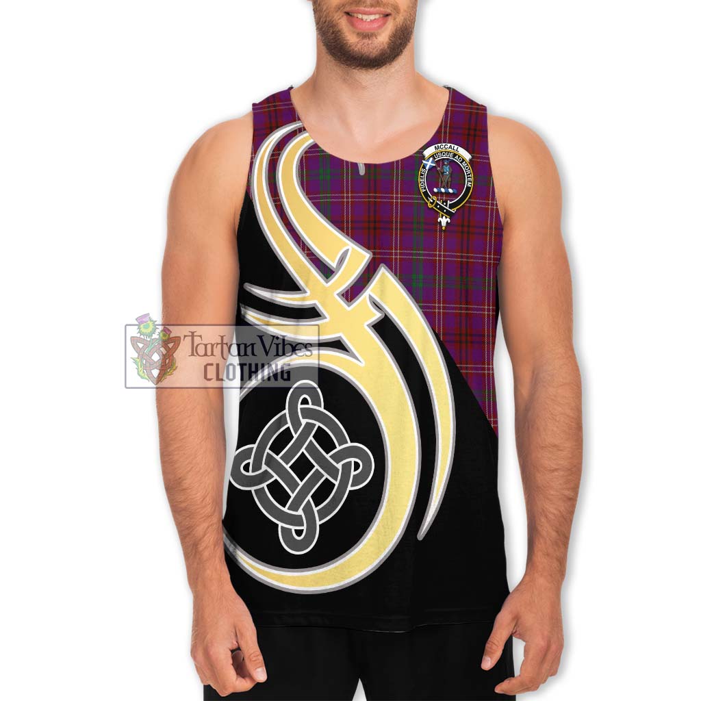 McCall (Caithness) Tartan Men's Tank Top with Family Crest and Celtic Symbol Style Men - Tartan Vibes Clothing