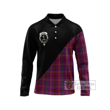 McCall (Caithness) Tartan Long Sleeve Polo Shirt with Family Crest and Military Logo Style Unisex - Tartan Vibes Clothing