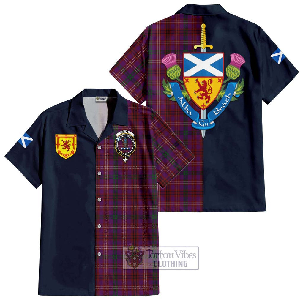 McCall (Caithness) Tartan Hawaiian Shirt Alba with Scottish Lion Royal Arm Half Style Kid - Tartan Vibes Clothing