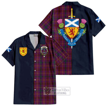 McCall (Caithness) Tartan Hawaiian Shirt Alba with Scottish Lion Royal Arm Half Style Kid - Tartan Vibes Clothing