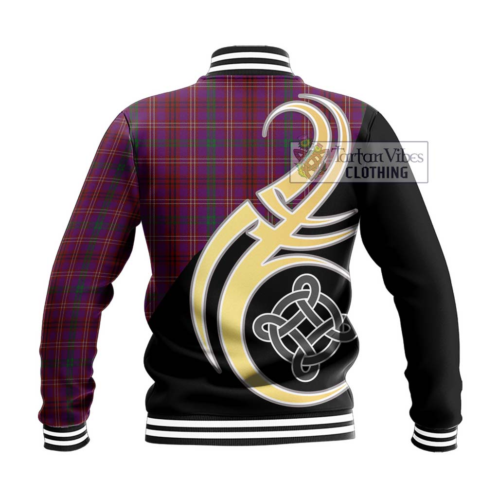 McCall (Caithness) Tartan Baseball Jacket with Family Crest and Celtic Symbol Style - Tartan Vibes Clothing