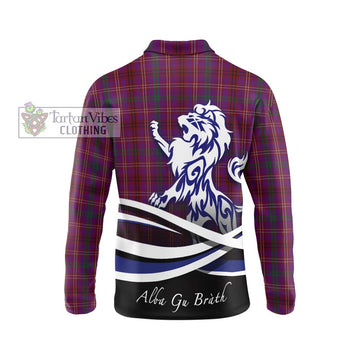 McCall (Caithness) Tartan Long Sleeve Polo Shirt with Alba Gu Brath Regal Lion Emblem - Tartan Vibes Clothing