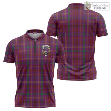McCall (Caithness) Tartan Zipper Polo Shirt with Family Crest - Tartan Vibes Clothing