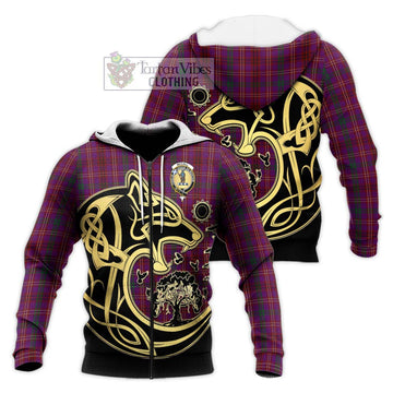 McCall (Caithness) Tartan Knitted Hoodie with Family Crest Celtic Wolf Style Unisex Knitted Zip Hoodie - Tartan Vibes Clothing