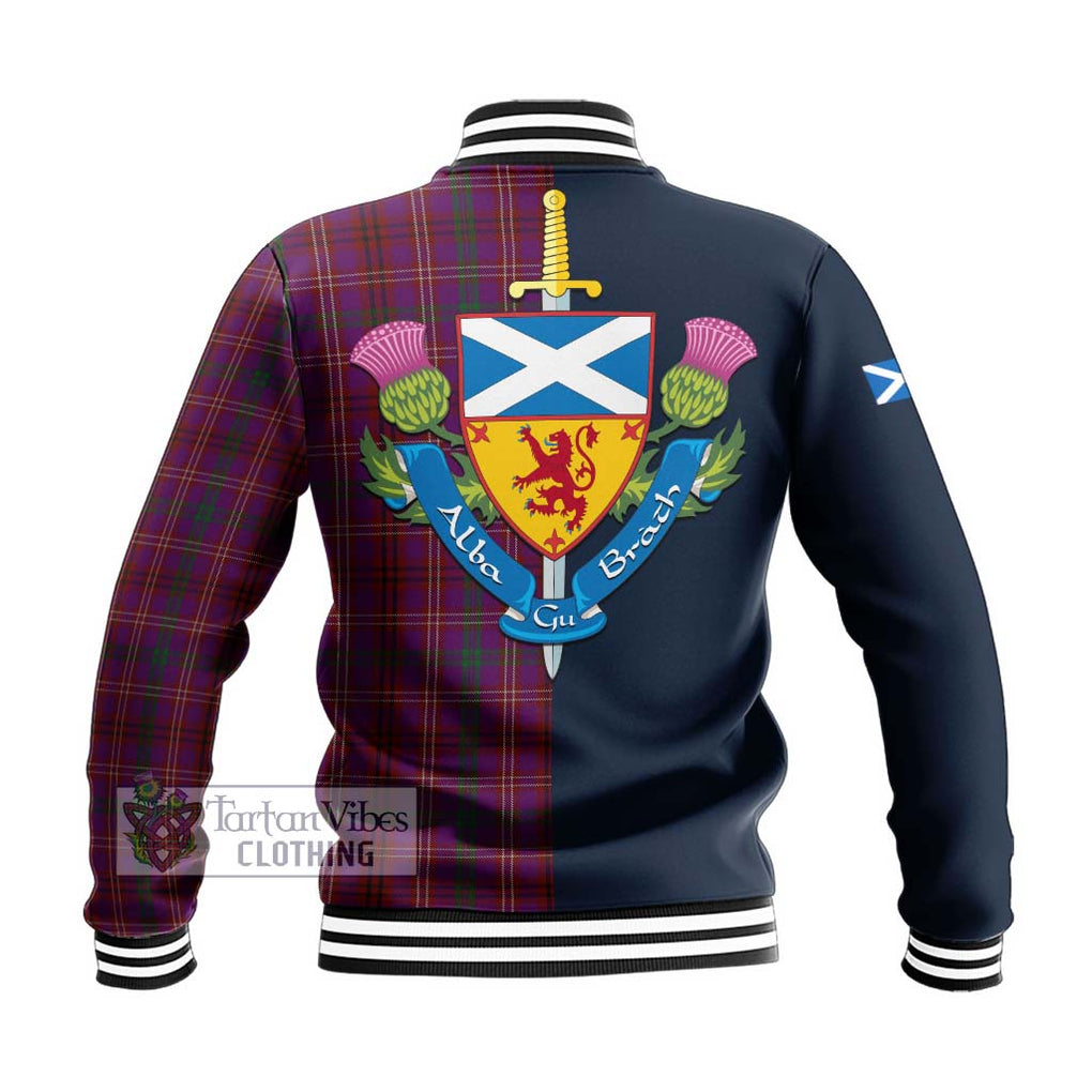 McCall (Caithness) Tartan Baseball Jacket Alba with Scottish Lion Royal Arm Half Style - Tartan Vibes Clothing