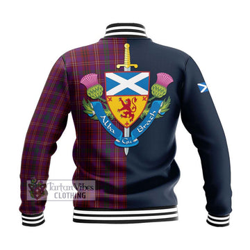 McCall (Caithness) Tartan Baseball Jacket Alba with Scottish Lion Royal Arm Half Style - Tartan Vibes Clothing
