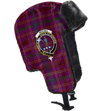 McCall (Caithness) Tartan Winter Trapper Hat with Family Crest