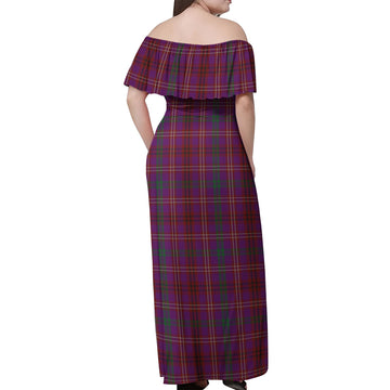 McCall (Caithness) Tartan Off Shoulder Long Dress - Tartan Vibes Clothing