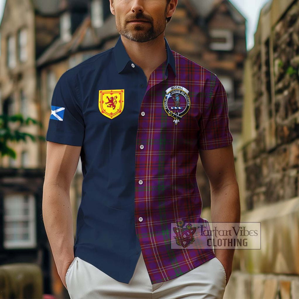 McCall (Caithness) Tartan Hawaiian Shirt Alba with Scottish Lion Royal Arm Half Style - Tartan Vibes Clothing