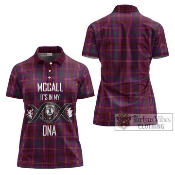 McCall (Caithness) Tartan Women's Polo Shirt with Family Crest DNA In Me Style - Tartan Vibes Clothing