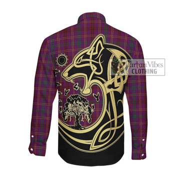 McCall (Caithness) Tartan Long Sleeve Button Shirt with Family Crest Celtic Wolf Style Men's Shirt - Tartan Vibes Clothing
