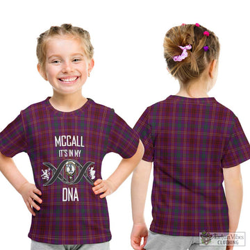 McCall (Caithness) Tartan Kid T-Shirt with Family Crest DNA In Me Style - Tartan Vibes Clothing