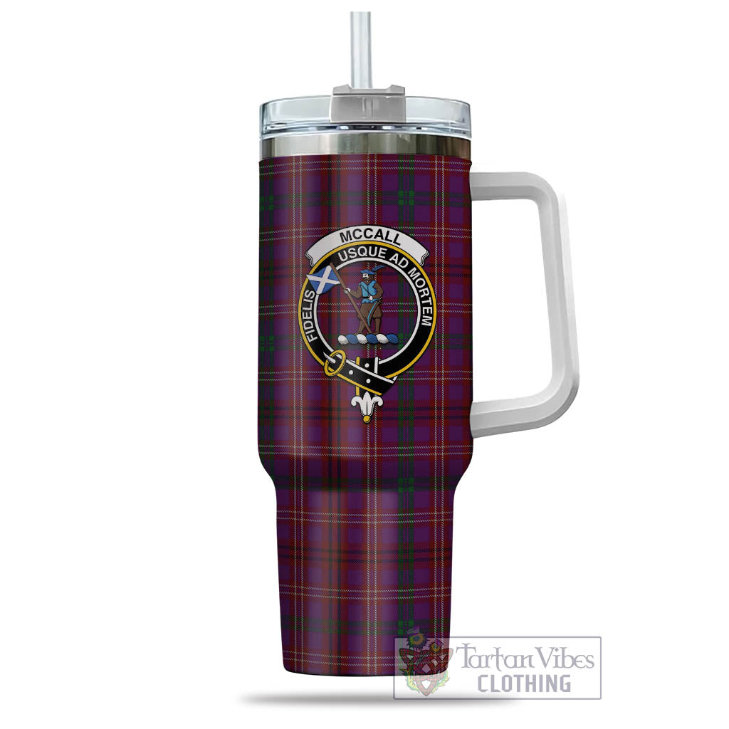 McCall (Caithness) Tartan Tumbler with Handle with Family Crest - Tartan Vibes Clothing