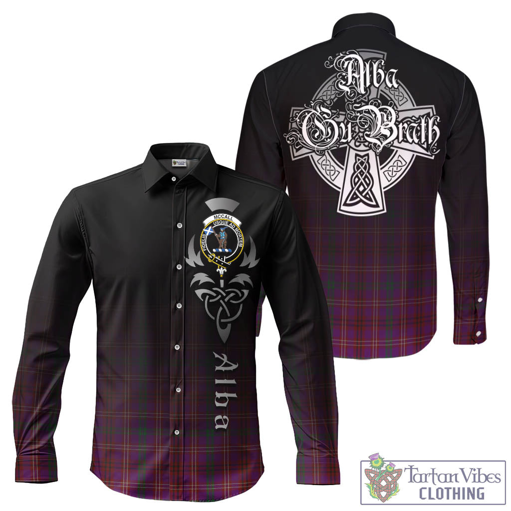 McCall (Caithness) Tartan Long Sleeve Button Up Featuring Alba Gu Brath Family Crest Celtic Inspired - Tartan Vibes Clothing