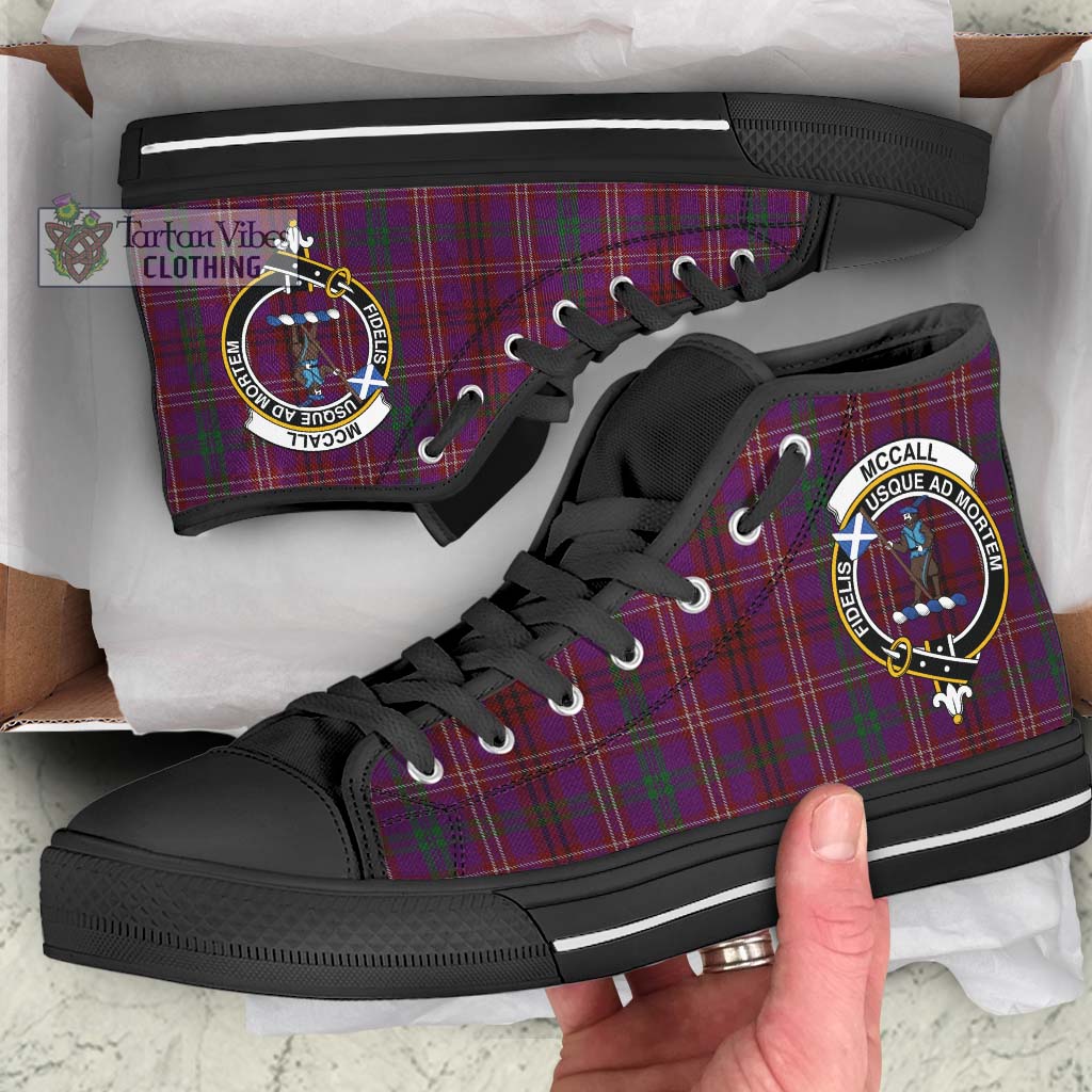 McCall (Caithness) Tartan High Top Shoes with Family Crest - Tartan Vibes Clothing