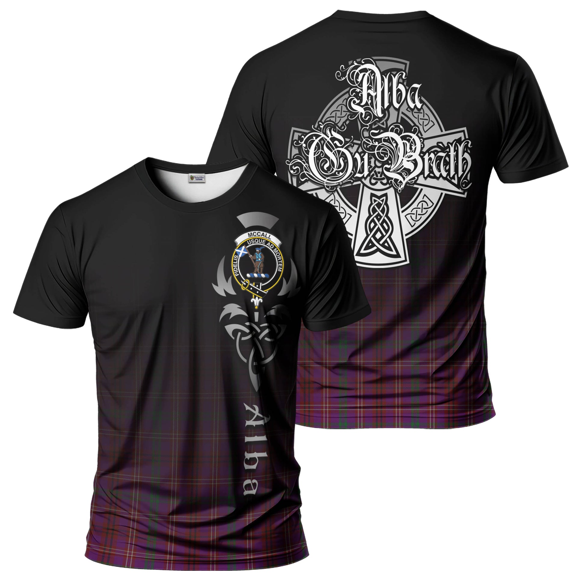 McCall (Caithness) Tartan T-Shirt Featuring Alba Gu Brath Family Crest Celtic Inspired - Tartan Vibes Clothing