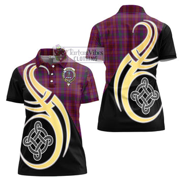 McCall (Caithness) Tartan Women's Polo Shirt with Family Crest and Celtic Symbol Style - Tartan Vibes Clothing