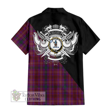 McCall (Caithness) Tartan Hawaiian Shirt with Family Crest and Military Logo Style - Tartan Vibes Clothing