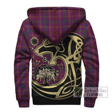 McCall (Caithness) Tartan Sherpa Hoodie with Family Crest Celtic Wolf Style - Tartan Vibes Clothing