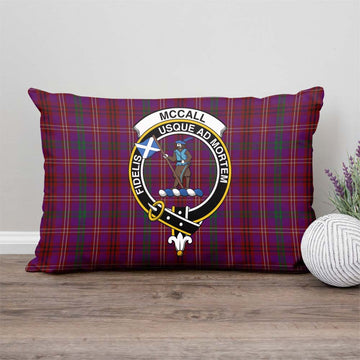 McCall (Caithness) Tartan Pillow Cover with Family Crest Rectangle Pillow Cover - Tartanvibesclothing