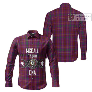 McCall (Caithness) Tartan Long Sleeve Button Shirt with Family Crest DNA In Me Style Men's Shirt - Tartanvibesclothing Shop