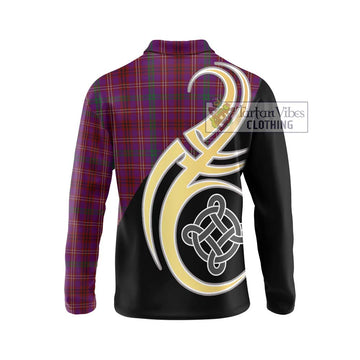 McCall (Caithness) Tartan Long Sleeve Polo Shirt with Family Crest and Celtic Symbol Style - Tartan Vibes Clothing
