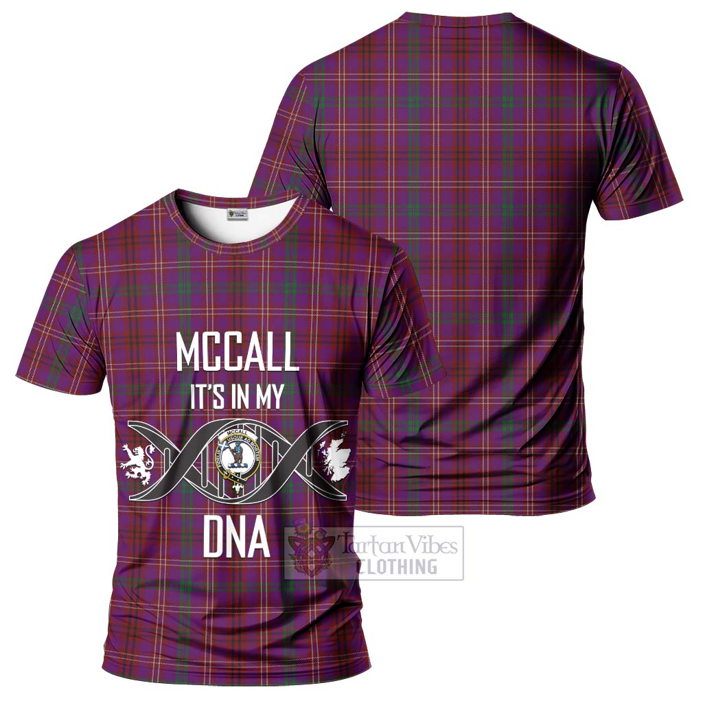 McCall (Caithness) Tartan T-Shirt with Family Crest DNA In Me Style - Tartan Vibes Clothing