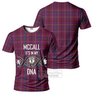 McCall (Caithness) Tartan T-Shirt with Family Crest DNA In Me Style - Tartan Vibes Clothing