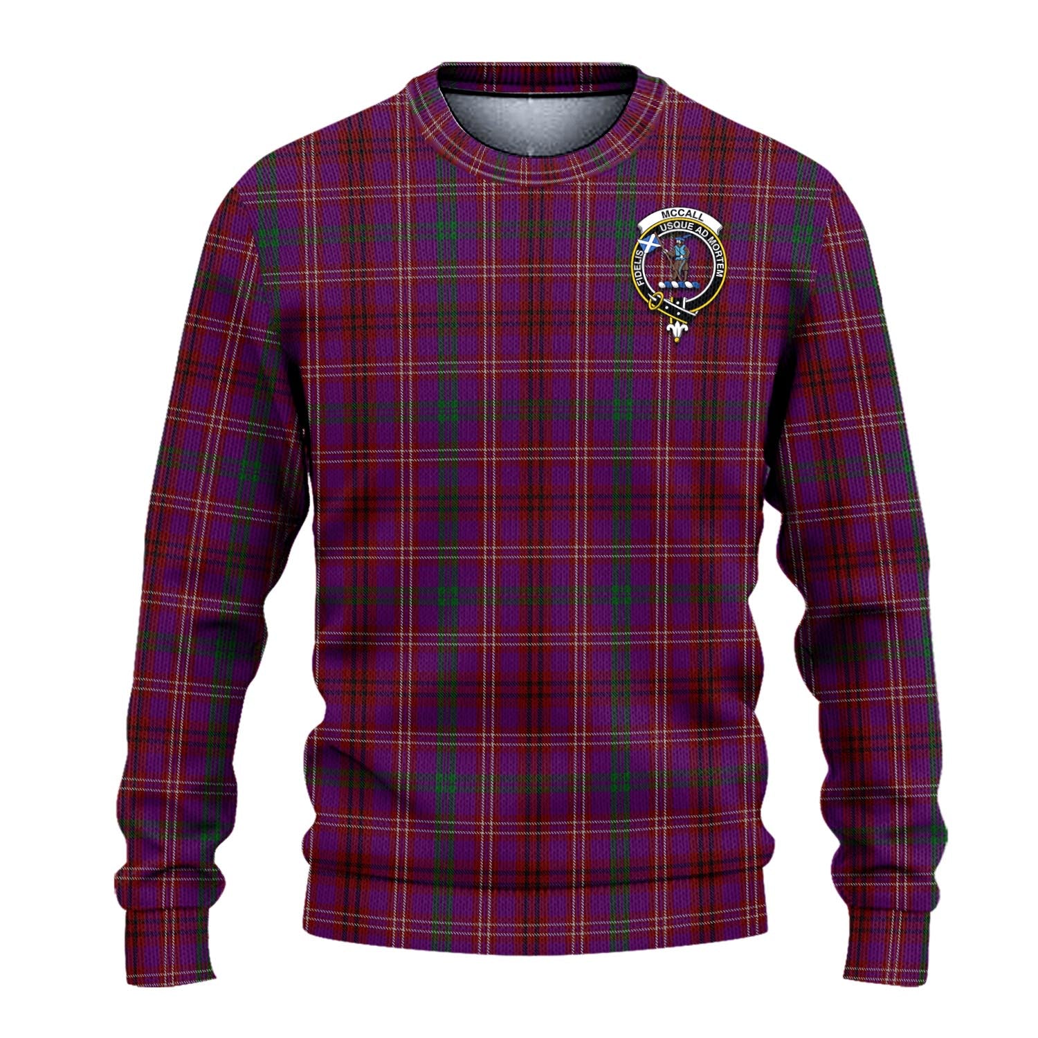 McCall (Caithness) Tartan Ugly Sweater with Family Crest - Tartan Vibes Clothing