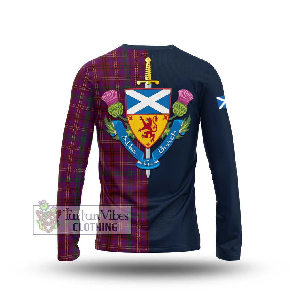 McCall (Caithness) Tartan Long Sleeve T-Shirt Alba with Scottish Lion Royal Arm Half Style - Tartan Vibes Clothing