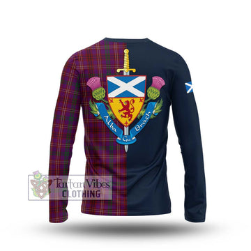 McCall (Caithness) Tartan Long Sleeve T-Shirt Alba with Scottish Lion Royal Arm Half Style - Tartan Vibes Clothing
