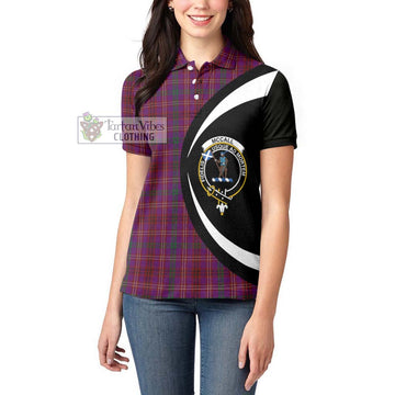 McCall (Caithness) Tartan Women's Polo Shirt with Family Crest Circle Style - Tartan Vibes Clothing