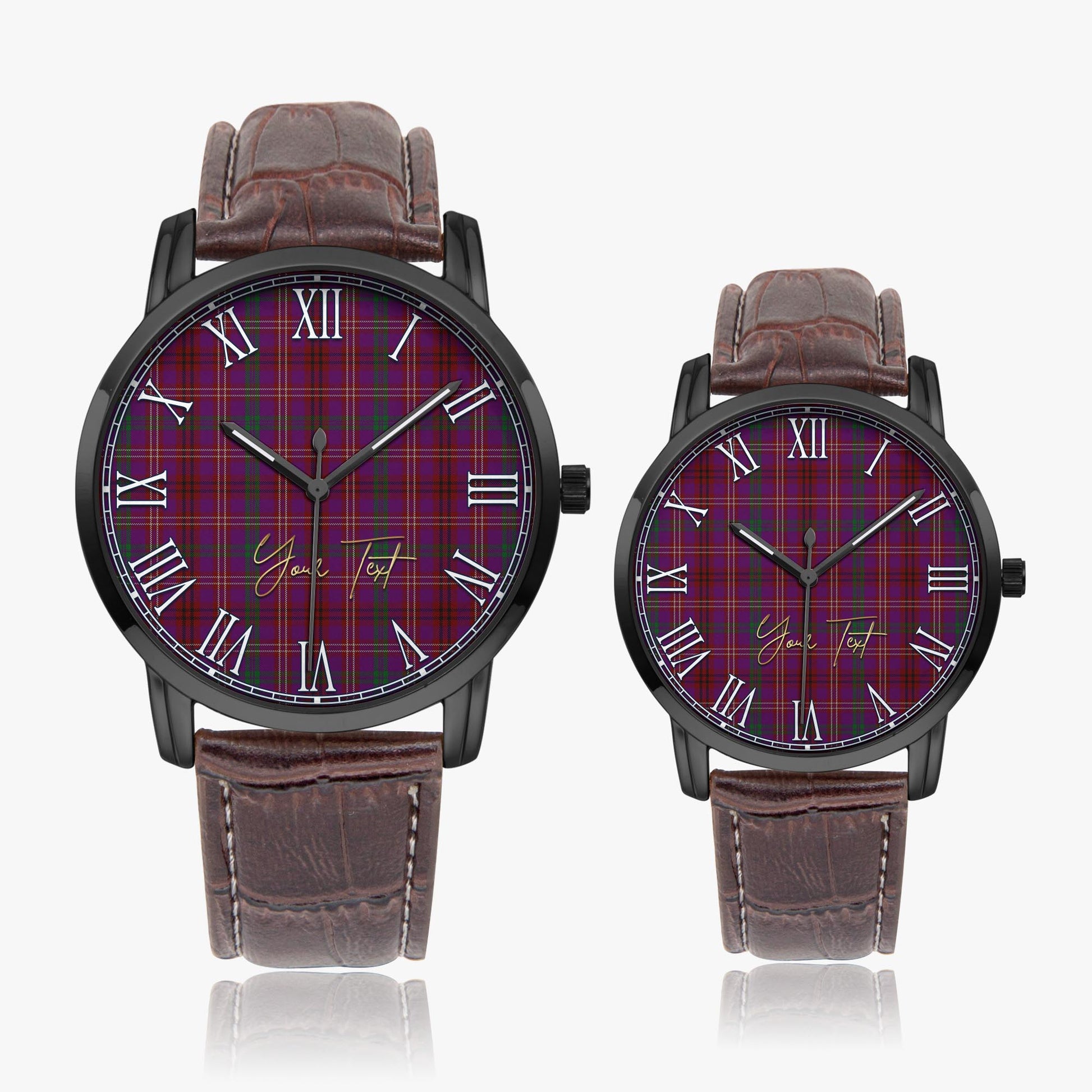 McCall (Caithness) Tartan Personalized Your Text Leather Trap Quartz Watch - Tartan Vibes Clothing