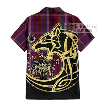 McCall (Caithness) Tartan Hawaiian Shirt with Family Crest Celtic Wolf Style - Tartan Vibes Clothing
