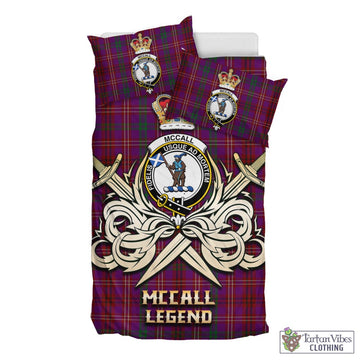 McCall (Caithness) Tartan Bedding Set with Clan Crest and the Golden Sword of Courageous Legacy