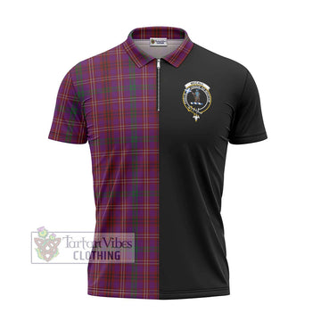 McCall (Caithness) Tartan Zipper Polo Shirt with Family Crest and Half Of Me Style - Tartan Vibes Clothing