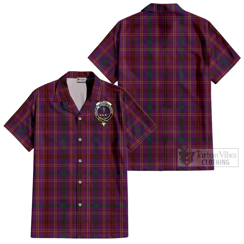McCall (Caithness) Tartan Cotton Hawaiian Shirt with Family Crest - Tartan Vibes Clothing