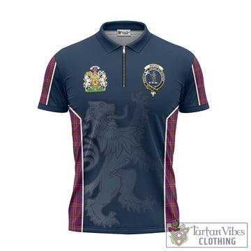 McCall (Caithness) Tartan Zipper Polo Shirt with Family Crest and Lion Rampant Vibes Sport Style - Tartan Vibes Clothing