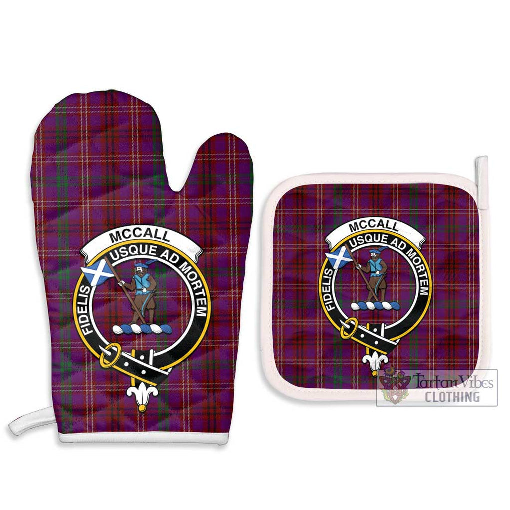 McCall (Caithness) Tartan Combo Oven Mitt & Pot-Holder with Family Crest - Tartan Vibes Clothing