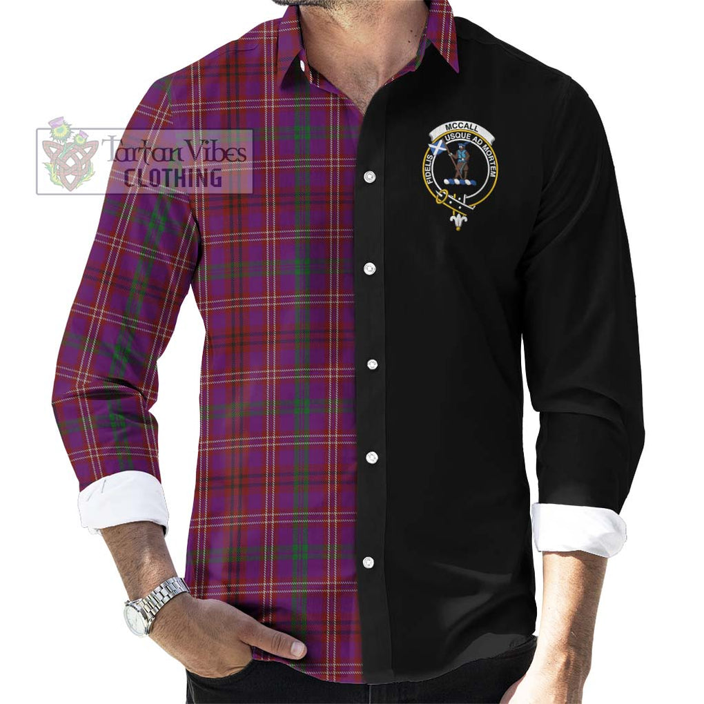 McCall (Caithness) Tartan Long Sleeve Button Shirt with Family Crest and Half Of Me Style - Tartanvibesclothing Shop