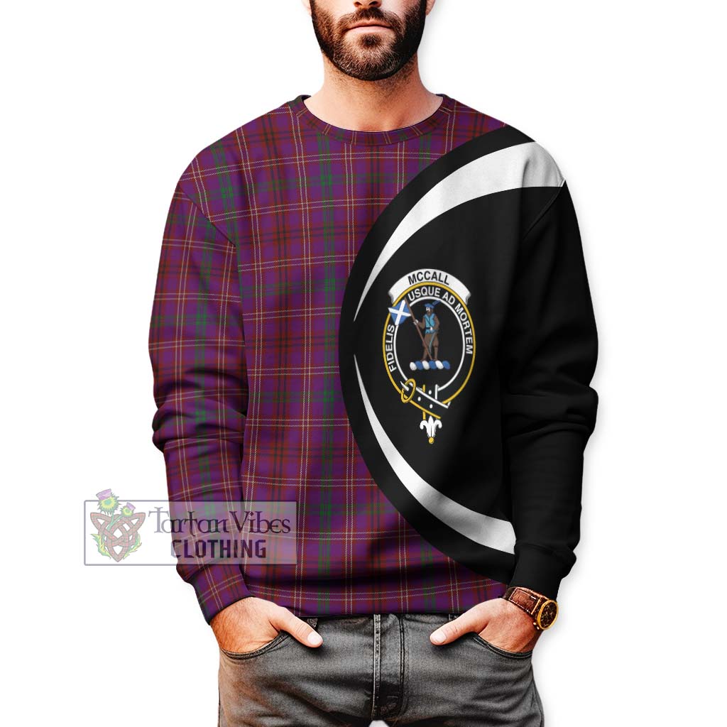 McCall (Caithness) Tartan Sweatshirt with Family Crest Circle Style - Tartan Vibes Clothing