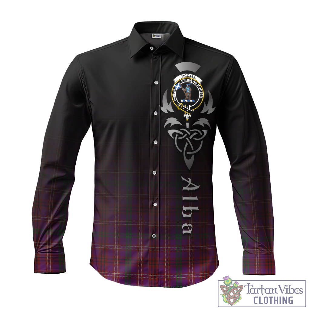 McCall (Caithness) Tartan Long Sleeve Button Up Featuring Alba Gu Brath Family Crest Celtic Inspired - Tartan Vibes Clothing