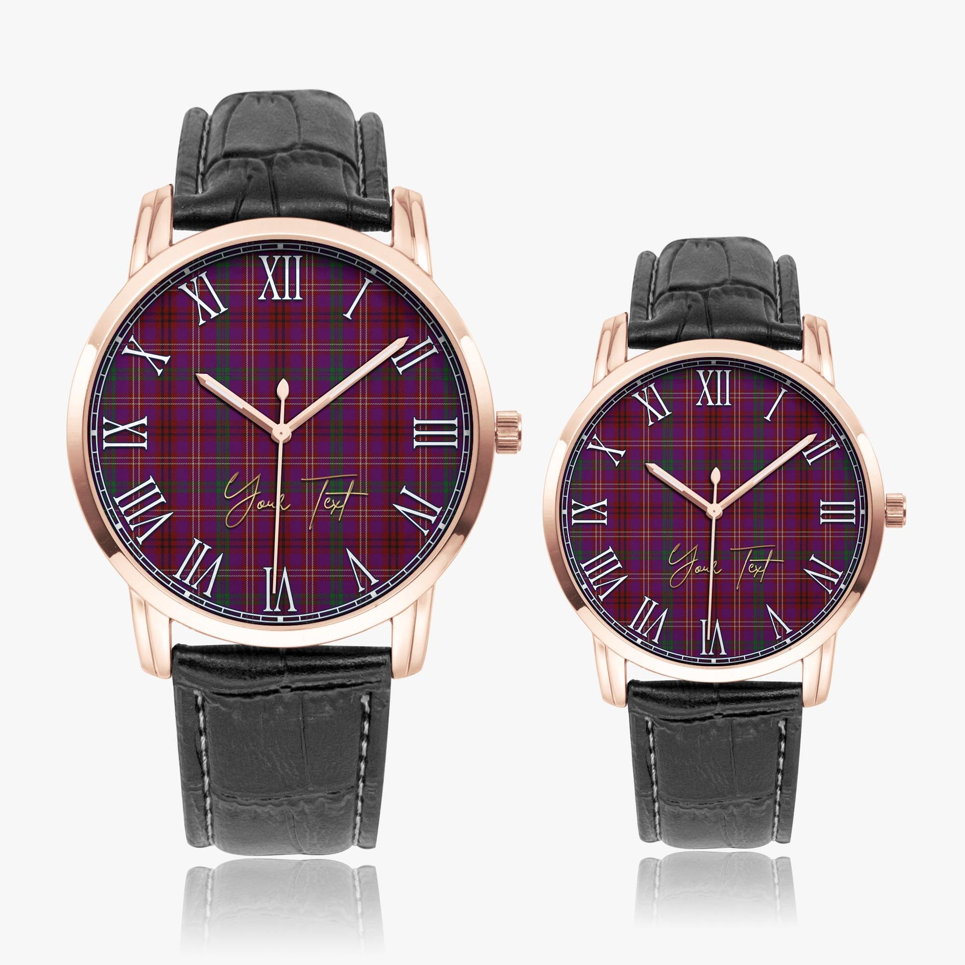 McCall (Caithness) Tartan Personalized Your Text Leather Trap Quartz Watch - Tartan Vibes Clothing