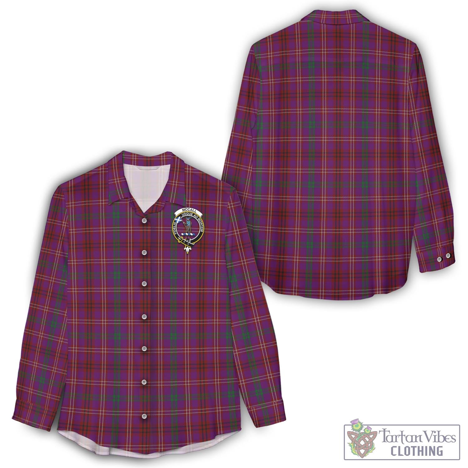 McCall (Caithness) Tartan Women's Casual Shirt with Family Crest - Tartan Vibes Clothing
